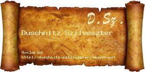 Duschnitz Szilveszter névjegykártya